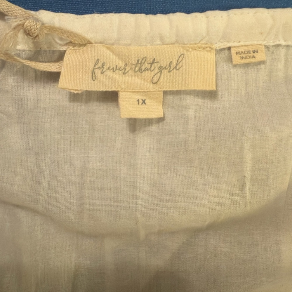 NWT Anthropologie Plus Size Cotton Dress 1X, White, Boho, Flowy, Lightweight - Picture 12 of 16